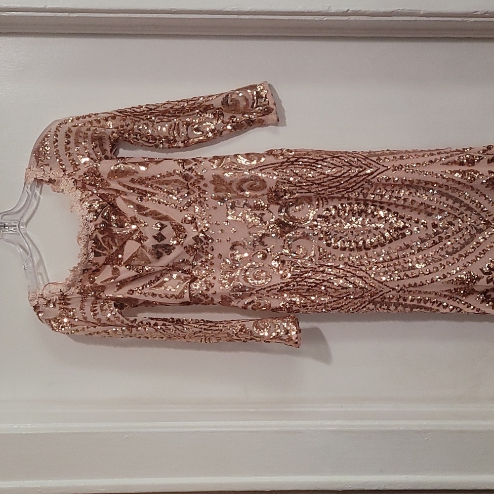 Rose gold evening dress